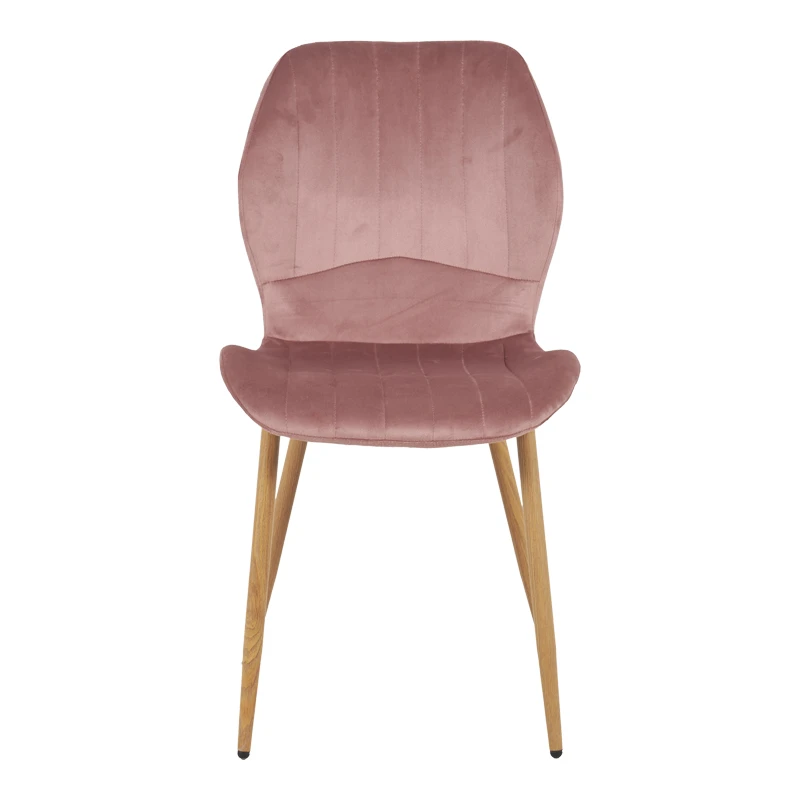 Jelour pakoworld velvet chair in rotten apple shade-natural metal legs 46.5x60x84cm