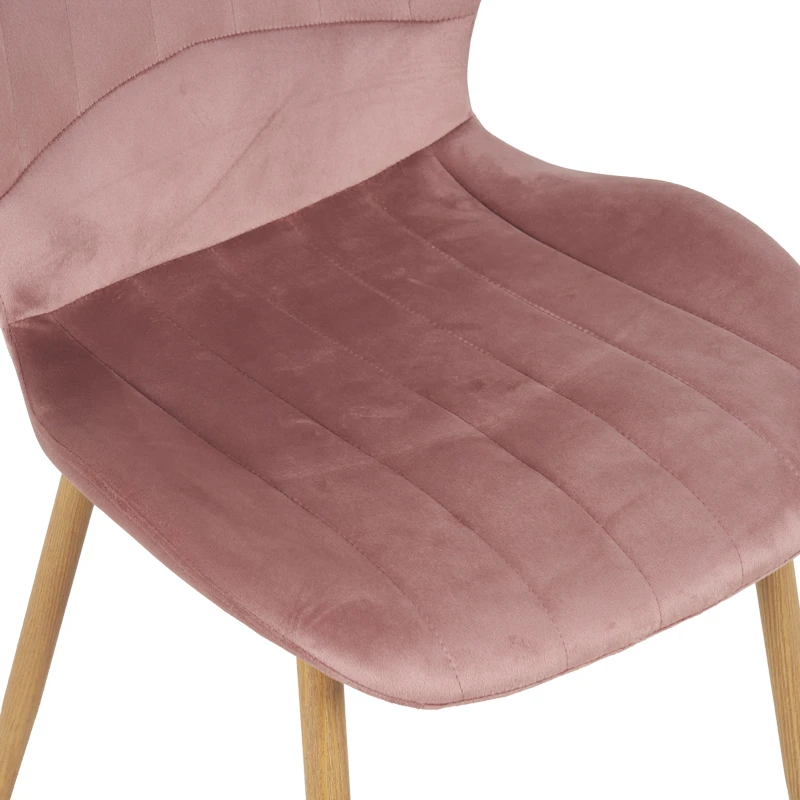 Jelour pakoworld velvet chair in rotten apple shade-natural metal legs 46.5x60x84cm