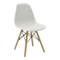 Julita pakoworld chair white PP with wooden legs in natural finish 46x52x81cm
