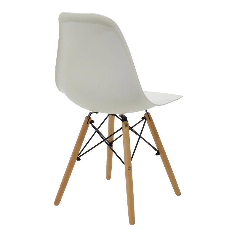 Julita pakoworld chair white PP with wooden legs in natural finish 46x52x81cm