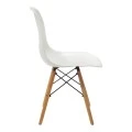 Julita pakoworld chair white PP with wooden legs in natural finish 46x52x81cm