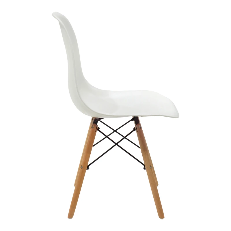 Julita pakoworld chair white PP with wooden legs in natural finish 46x52x81cm