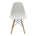 Julita pakoworld chair white PP with wooden legs in natural finish 46x52x81cm