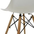 Julita pakoworld chair white PP with wooden legs in natural finish 46x52x81cm