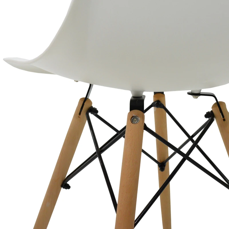 Julita pakoworld chair white PP with wooden legs in natural finish 46x52x81cm