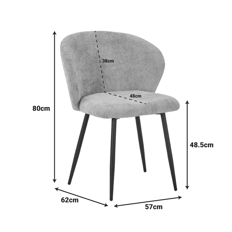Karg pakoworld chair camel fabric-leg black metal 57x62x80cm