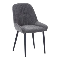 Larissia pakoworld chair anthracite fabric-black metal leg 53x59x89cm Larissia pakoworld chair anthracite fabric-black metal leg 53x59x89cm