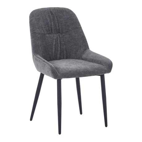 Larissia pakoworld chair anthracite fabric-black metal leg 53x59x89cm