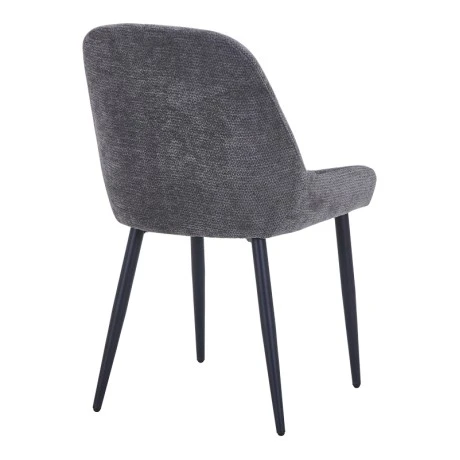 Larissia pakoworld chair anthracite fabric-black metal leg 53x59x89cm