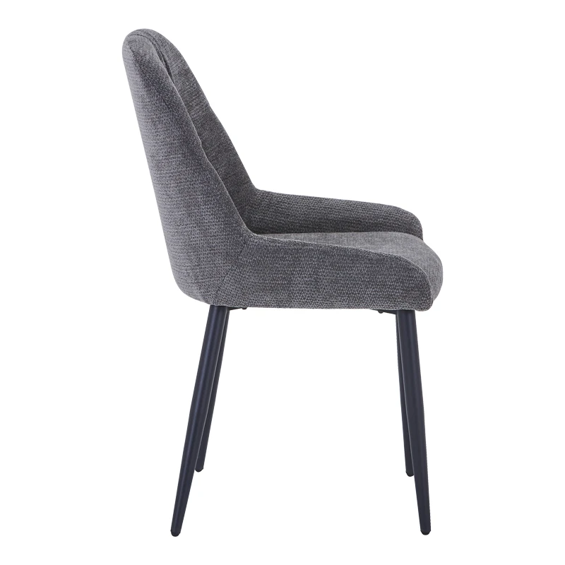 Larissia pakoworld chair anthracite fabric-black metal leg 53x59x89cm