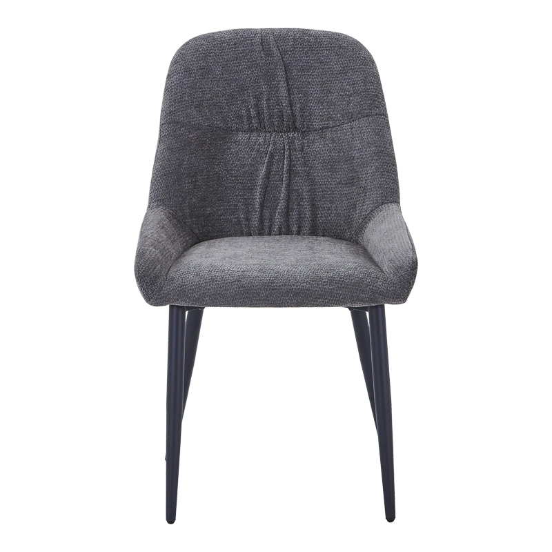 Larissia pakoworld chair anthracite fabric-black metal leg 53x59x89cm