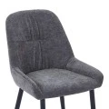 Larissia pakoworld chair anthracite fabric-black metal leg 53x59x89cm