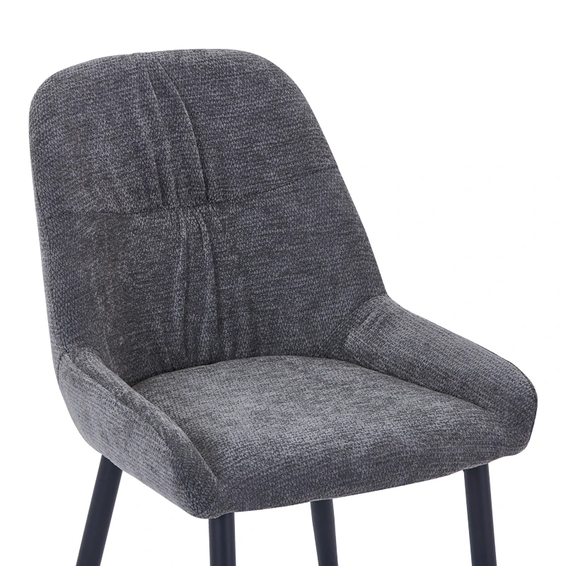 Larissia pakoworld chair anthracite fabric-black metal leg 53x59x89cm