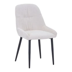 Larissia pakoworld chair white fabric with black metal leg 53x59x89cm Larissia pakoworld chair white fabric with black metal leg 53x59x89cm
