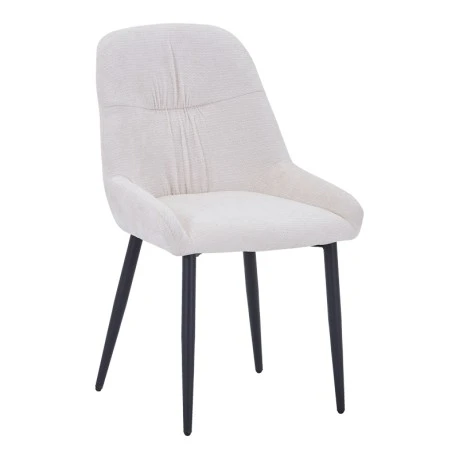 Larissia pakoworld chair white fabric with black metal leg 53x59x89cm