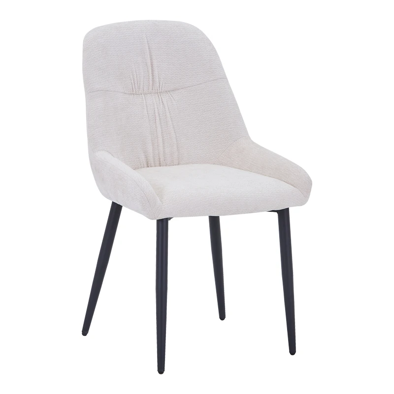 Larissia pakoworld chair white fabric with black metal leg 53x59x89cm