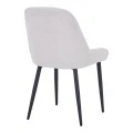 Larissia pakoworld chair white fabric with black metal leg 53x59x89cm