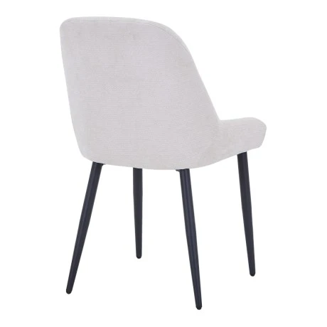 Larissia pakoworld chair white fabric with black metal leg 53x59x89cm