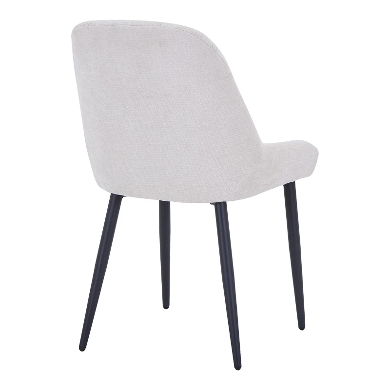 Larissia pakoworld chair white fabric with black metal leg 53x59x89cm