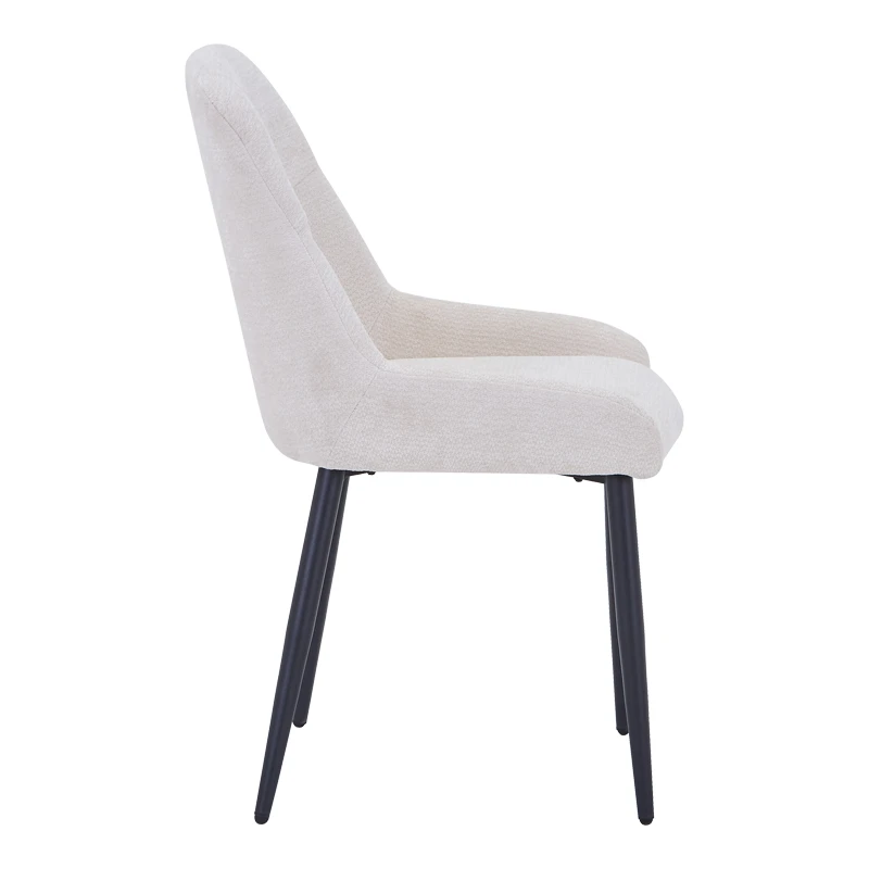 Larissia pakoworld chair white fabric with black metal leg 53x59x89cm