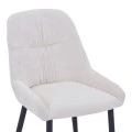 Larissia pakoworld chair white fabric with black metal leg 53x59x89cm