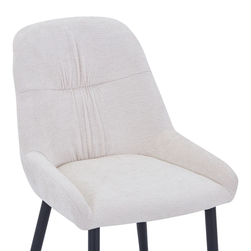 Larissia pakoworld chair white fabric with black metal leg 53x59x89cm