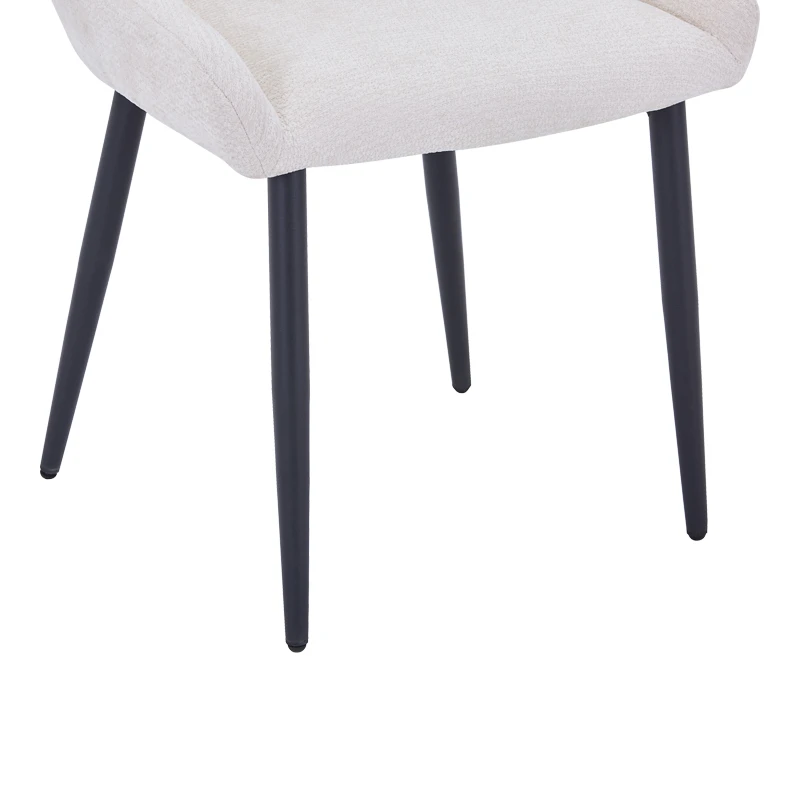 Larissia pakoworld chair white fabric with black metal leg 53x59x89cm