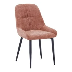 Larissia pakoworld chair dusty rose fabric-black metal leg 53x59x89cm Larissia pakoworld chair dusty rose fabric-black metal leg 53x59x89cm