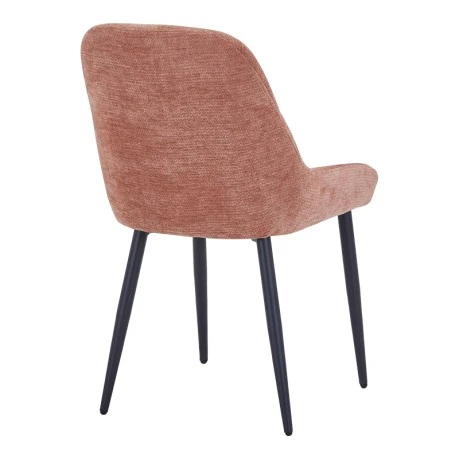 Larissia pakoworld chair dusty rose fabric-black metal leg 53x59x89cm