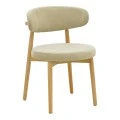 Luben chair pakoworld beige fabric - rubberwood in natural shade 53x54x79cm