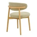 Luben chair pakoworld beige fabric - rubberwood in natural shade 53x54x79cm