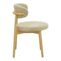 Luben chair pakoworld beige fabric - rubberwood in natural shade 53x54x79cm
