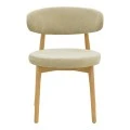 Luben chair pakoworld beige fabric - rubberwood in natural shade 53x54x79cm