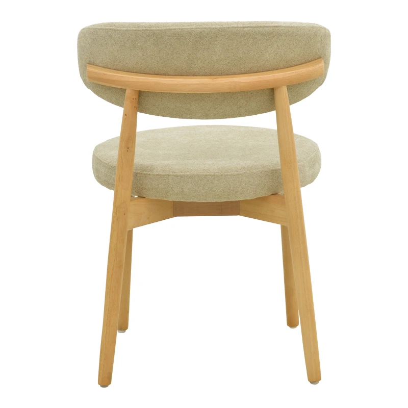 Luben chair pakoworld beige fabric - rubberwood in natural shade 53x54x79cm