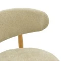Luben chair pakoworld beige fabric - rubberwood in natural shade 53x54x79cm