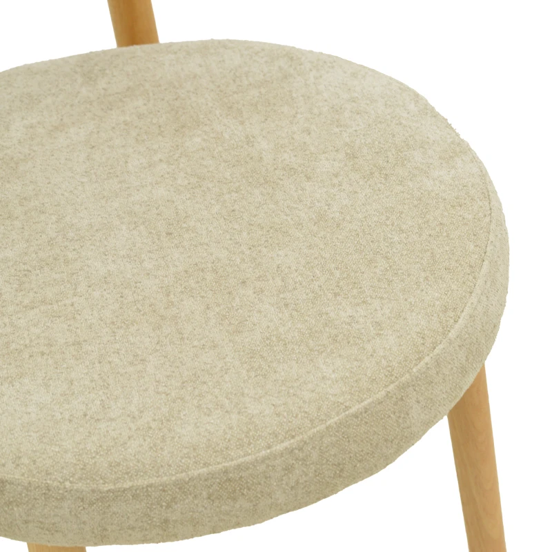 Luben chair pakoworld beige fabric - rubberwood in natural shade 53x54x79cm