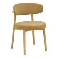 Luben chair pakoworld brown fabric - rubberwood in natural shade 53x54x79cm
