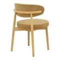 Luben chair pakoworld brown fabric - rubberwood in natural shade 53x54x79cm