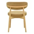 Luben chair pakoworld brown fabric - rubberwood in natural shade 53x54x79cm