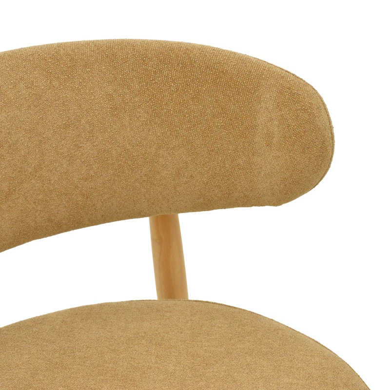 Luben chair pakoworld brown fabric - rubberwood in natural shade 53x54x79cm