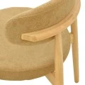 Luben chair pakoworld brown fabric - rubberwood in natural shade 53x54x79cm