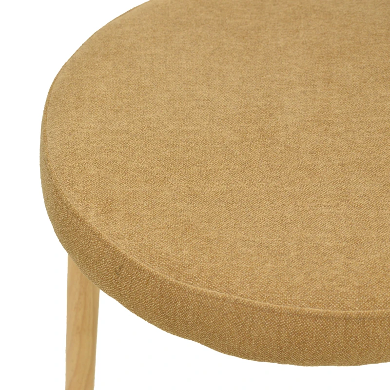 Luben chair pakoworld brown fabric - rubberwood in natural shade 53x54x79cm