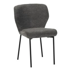 Mavier chair pakoworld anthracite fabric-black metal legs 48x61.5x82cm
