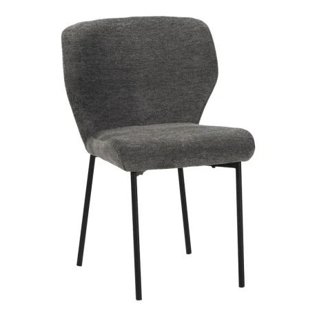 Mavier chair pakoworld anthracite fabric-black metal legs 48x61.5x82cm