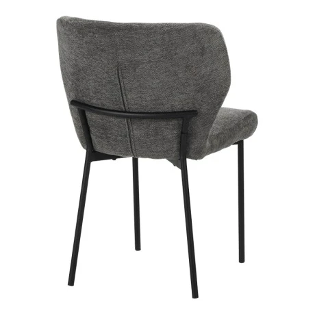 Mavier chair pakoworld anthracite fabric-black metal legs 48x61.5x82cm