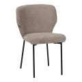 Mavier chair pakoworld grey beige fabric-black metal legs 48x61.5x82cm
