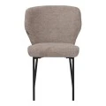 Mavier chair pakoworld grey beige fabric-black metal legs 48x61.5x82cm