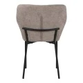 Mavier chair pakoworld grey beige fabric-black metal legs 48x61.5x82cm