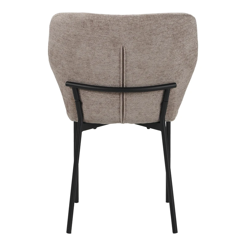 Mavier chair pakoworld grey beige fabric-black metal legs 48x61.5x82cm