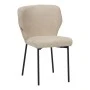 Mavier chair pakoworld beige fabric-black metal legs 48x61.5x82cm